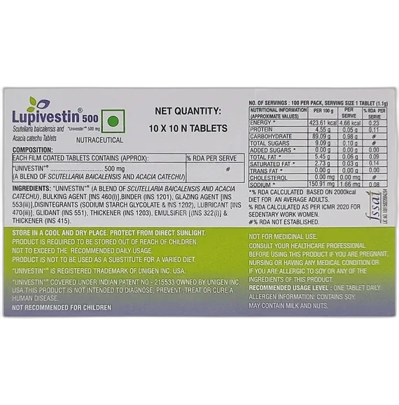 lupivestin 500mg tablet 10's